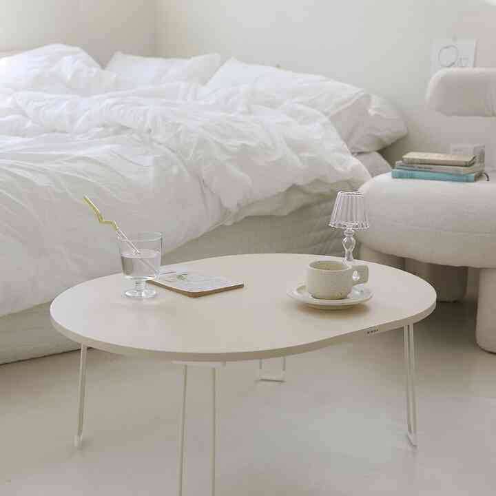 スーパーマット ラウンド 折りたたみ テーブル［5色］