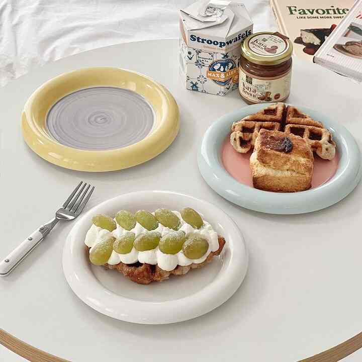 Mellow color 丸皿 2枚セット 20cm［3色］