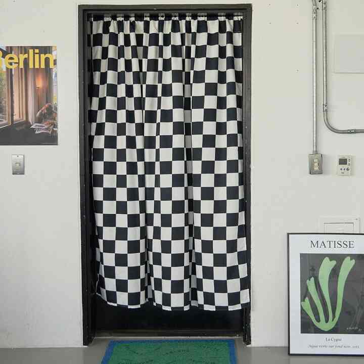 チェッカーボード 目隠しカーテン［2色・2サイズ］