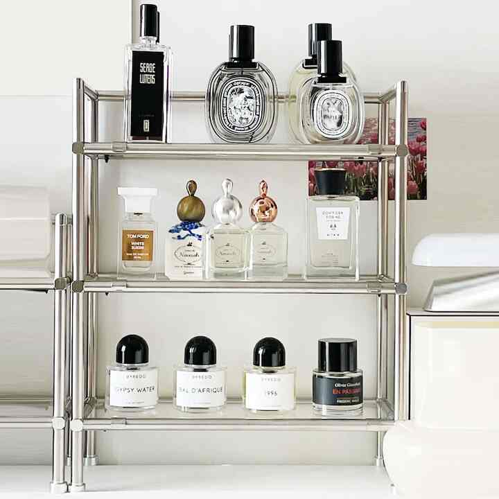 3段 アクリル 卓上 ミニ収納棚［6色］