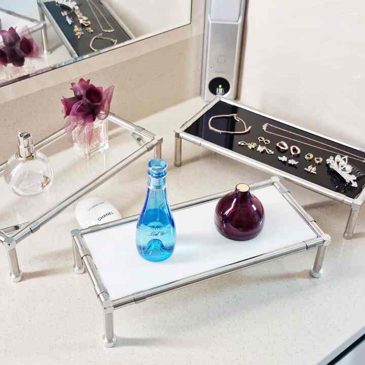 1段 脚付き アクリル 卓上 ミニ収納棚［6色］