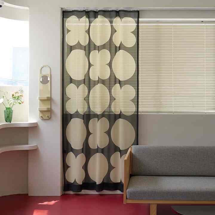 FULL OF LUCK CREAM ソフト シフォンカーテン