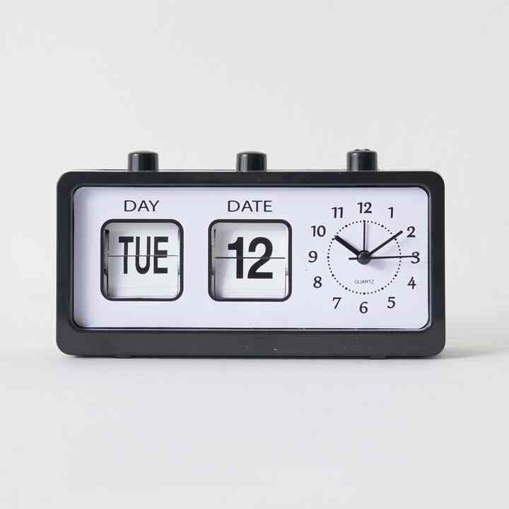 フリップ カレンダー 卓上時計 長方形