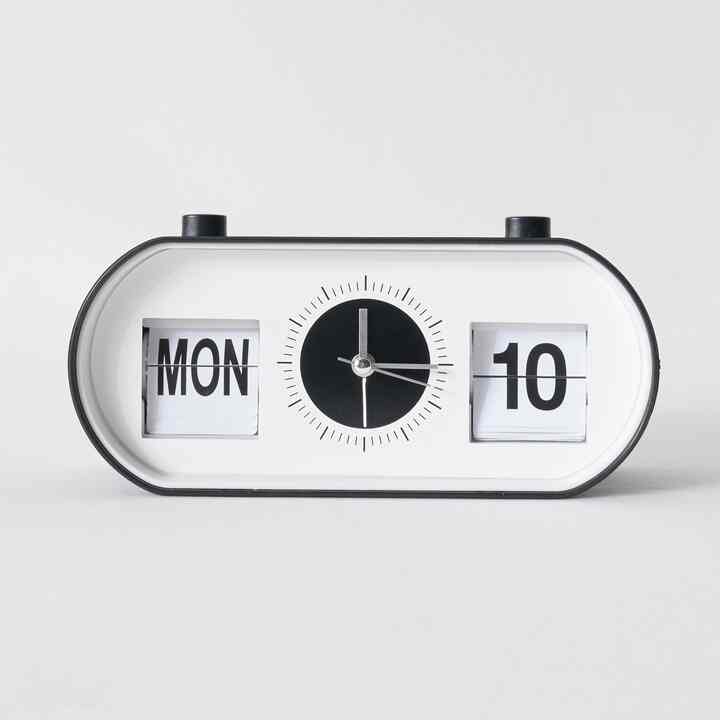 フリップ カレンダー 卓上時計 ラウンド