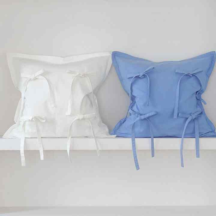 コットン リボンクッションカバー［4色］