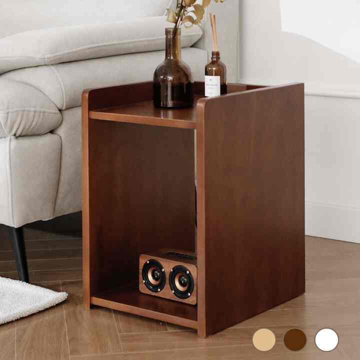 Aube 収納付き サイドテーブル［3色］