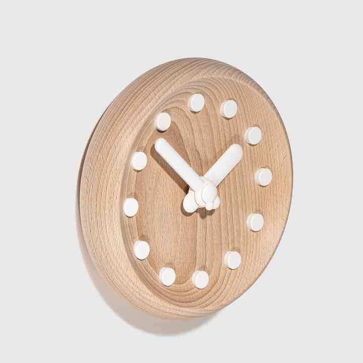 o'clock ウッド製 卓上時計 ホワイト