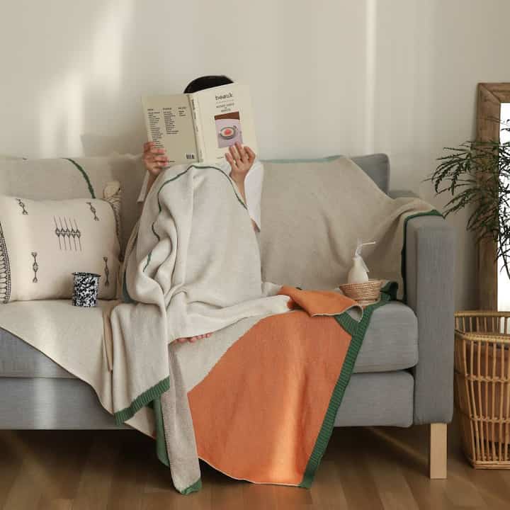 グリーン 模様 ブランケット［2サイズ］