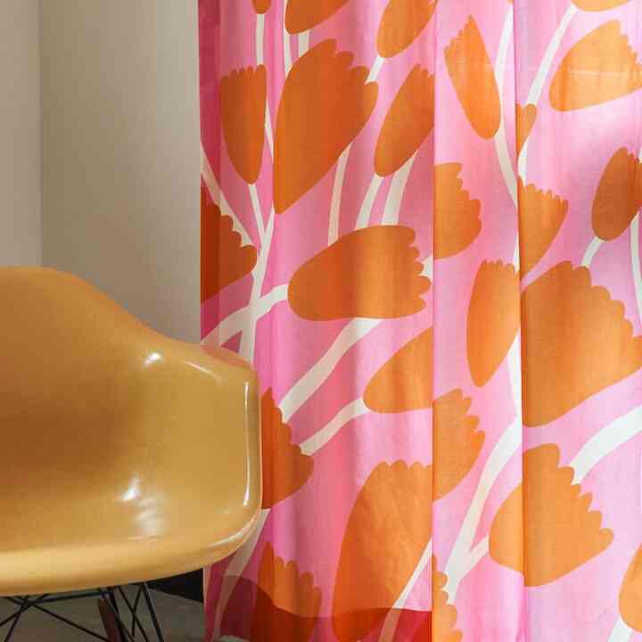 TULIP BREEZE PINK シャー コットン カーテン