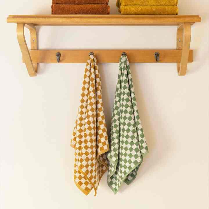 フェイスタオル 2枚 チェッカーボード［2色］