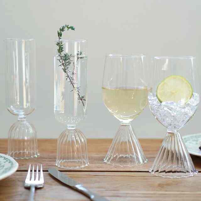 Tutu ワイングラス 4点セット 白ワイン2点＆シャンパン2点