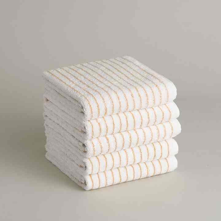 フェイスタオル 5枚 ピーチストライプ