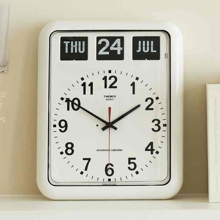 カレンダー付き 置き時計［2色］