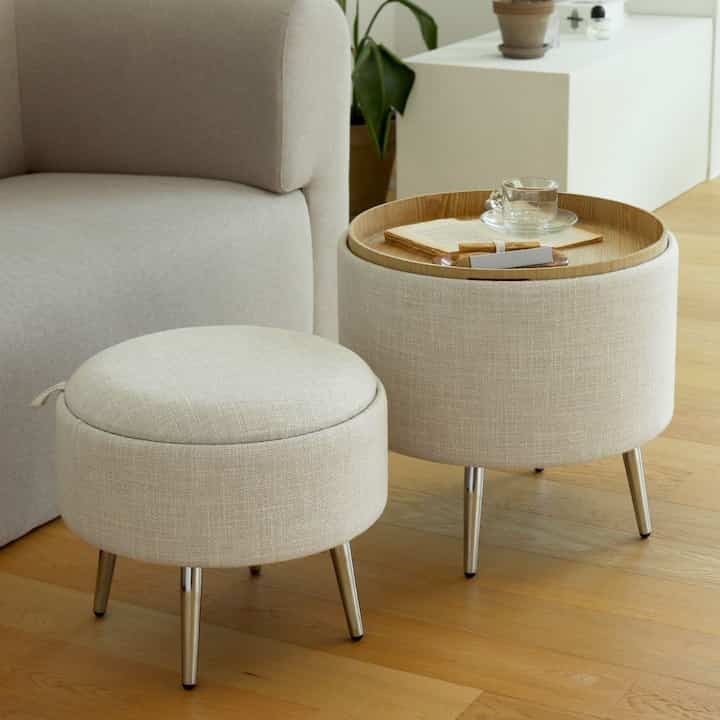 Othello 収納付き スツール 大型＆中型セット［2色］