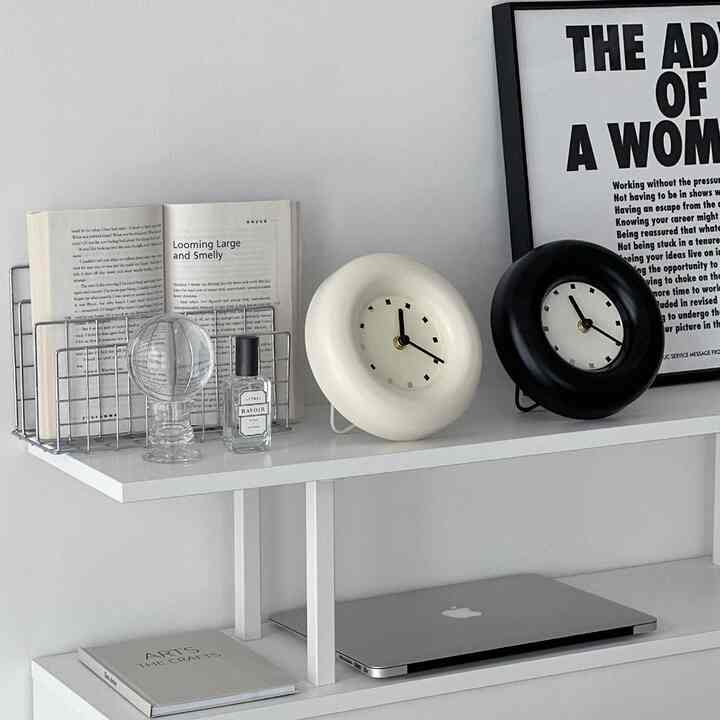 Tube ラウンド 静音 卓上時計［2色］