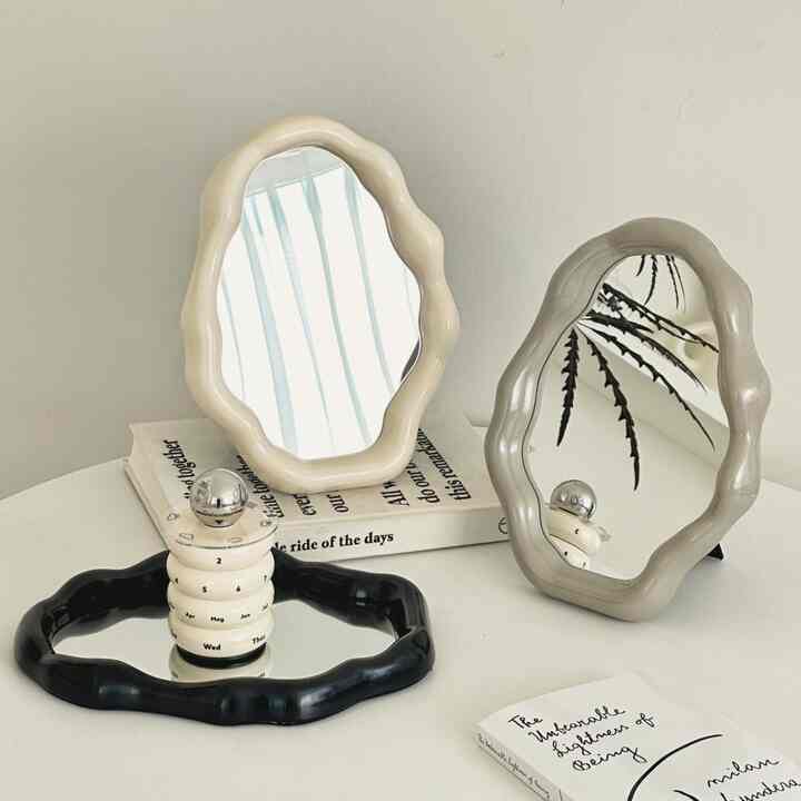 ハイム 卓上 壁掛けミラー ［3色］