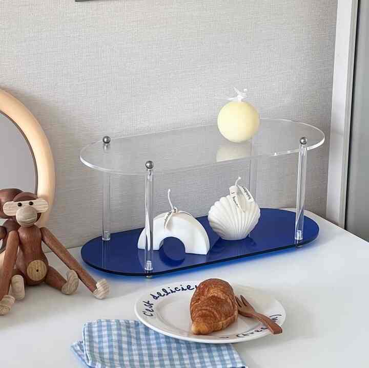 モダン アクリル ミニシェルフ 2段［3色］