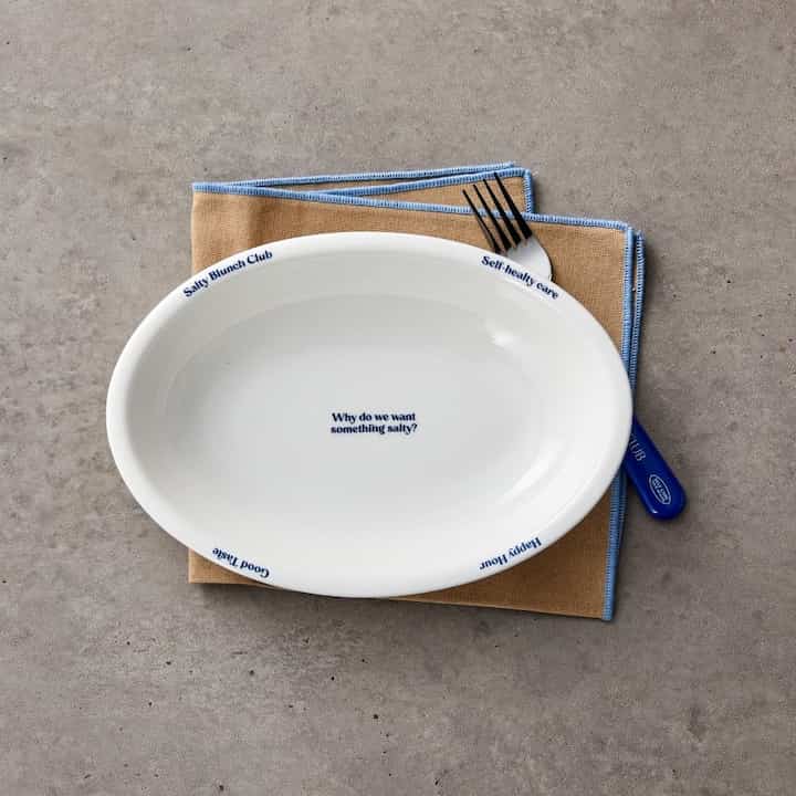 SALTY BRUNCH 楕円形 プレート 大 26cm ブルー
