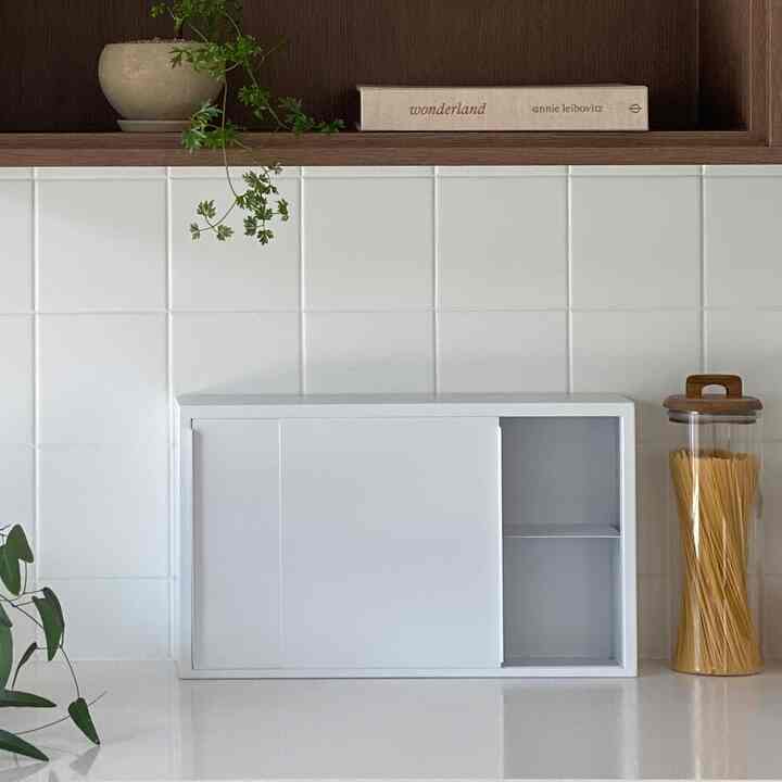 スチール 引き戸収納 ミニ［2色］2SET