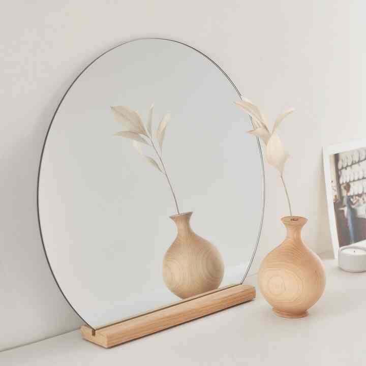 ROUND MOON 卓上ミラー 台付き