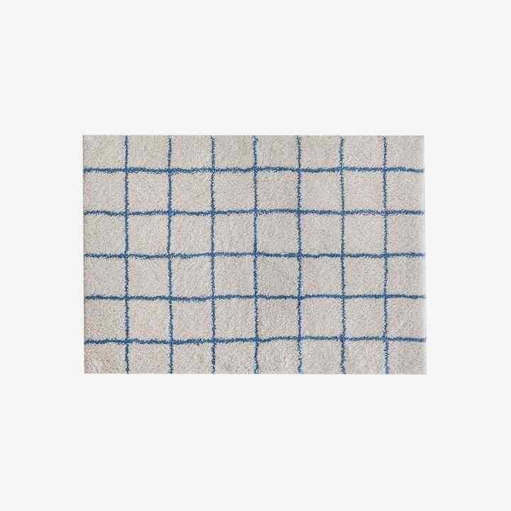 Blue grid ドアマット 50x70cm