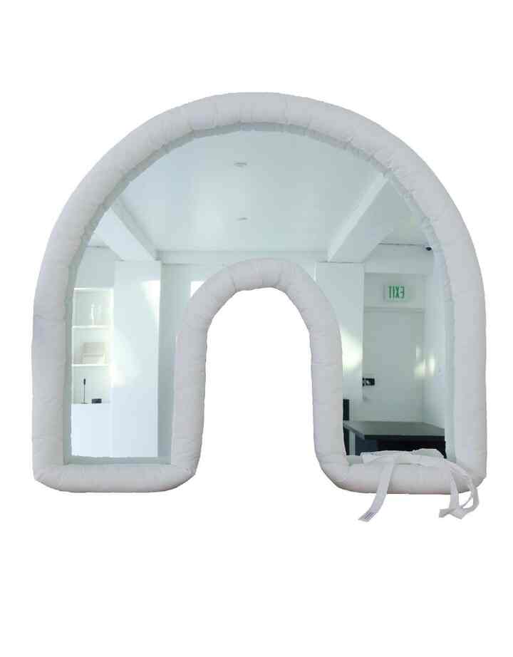 U' White cushion mirror