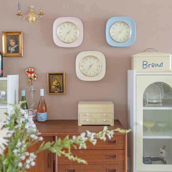 スクエア 壁掛け時計 ver.2［3色］