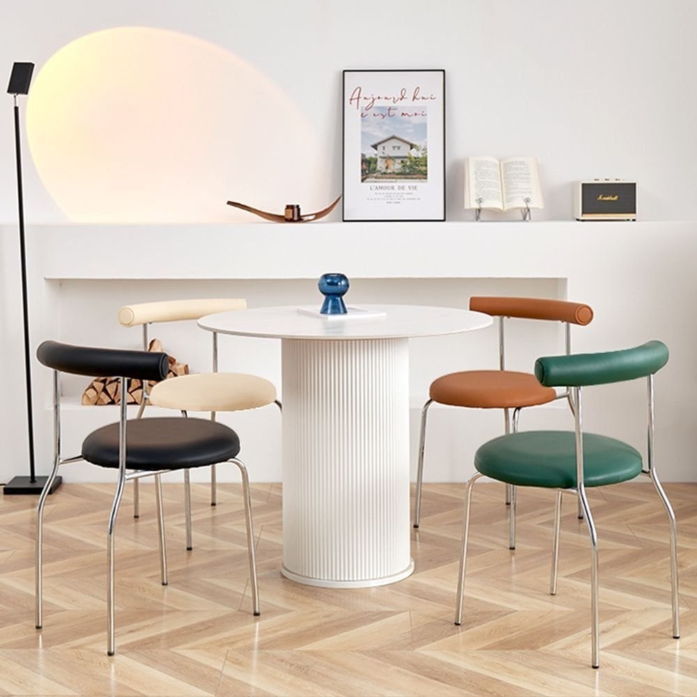 home.b ミッドセンチュリー ラウンド ダイニングチェア［5色