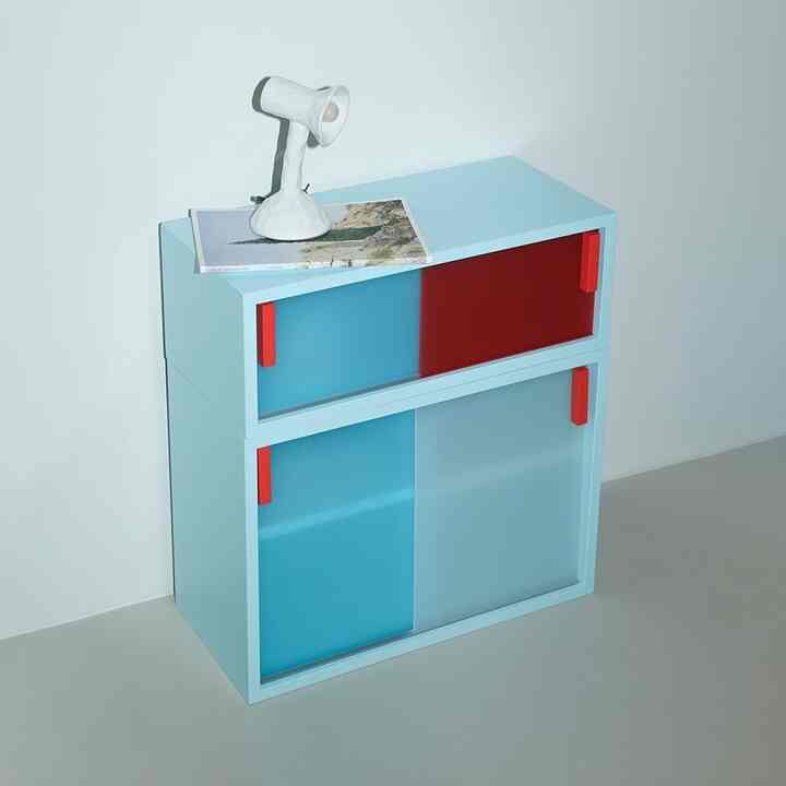 【KIM YOUNG-EUN】2段(H2) 引き戸収納 ミニ BODY COLOR SKY BLUE