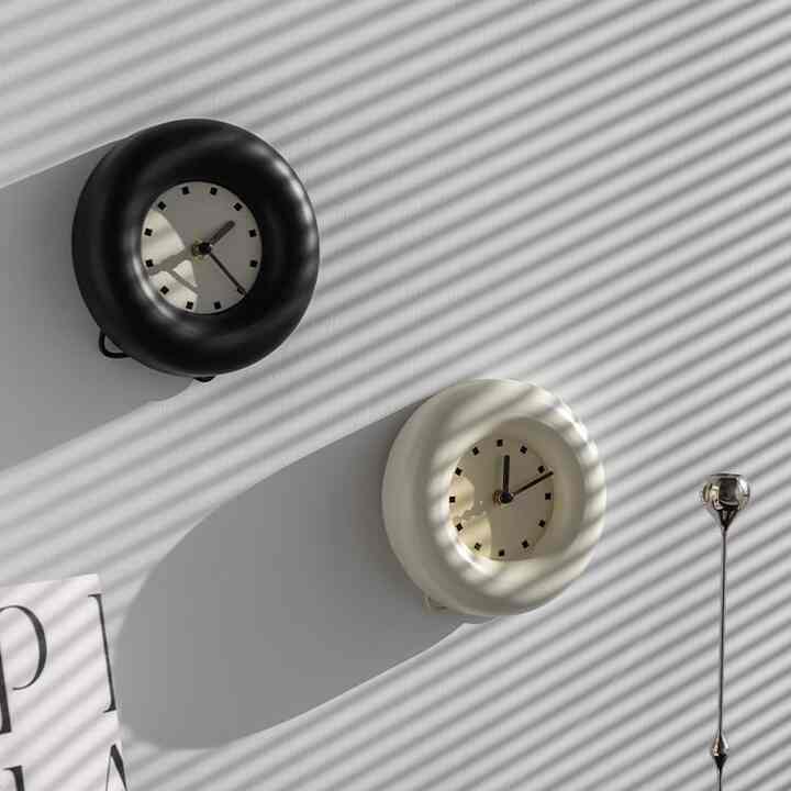 スチール チューブ 置き掛け兼用時計［2色］