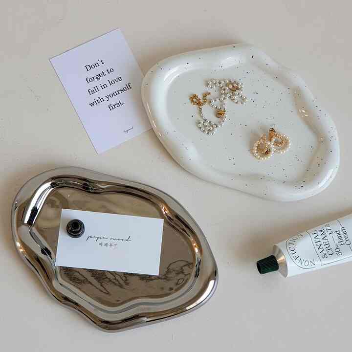 雲 セラミック アクセサリートレイ［2色］