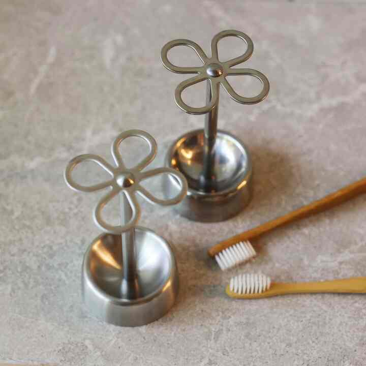 フラワー 歯ブラシホルダー ステンレス［2種］
