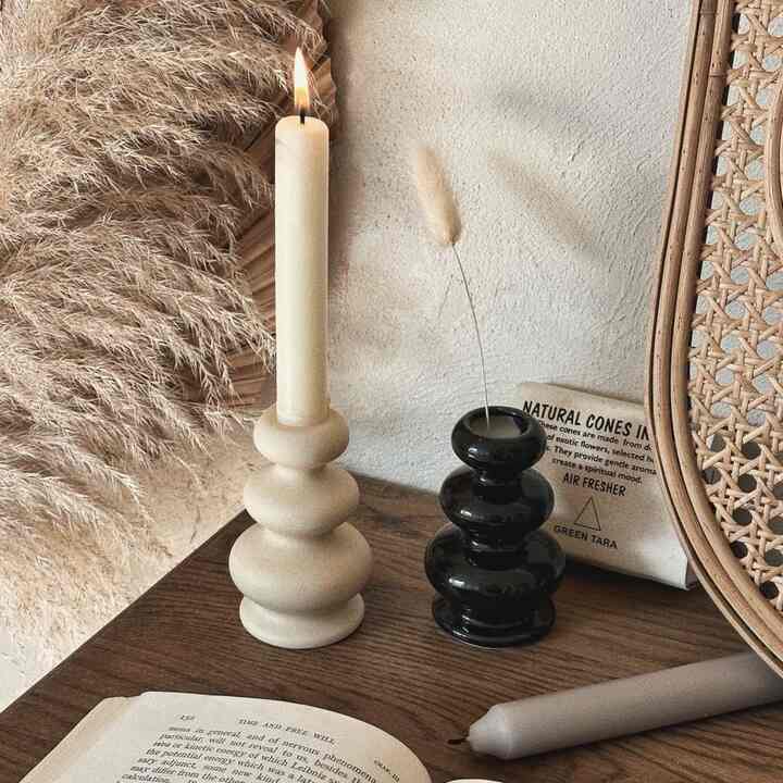 COZY セラミック キャンドルホルダー ウエーブ［2色］