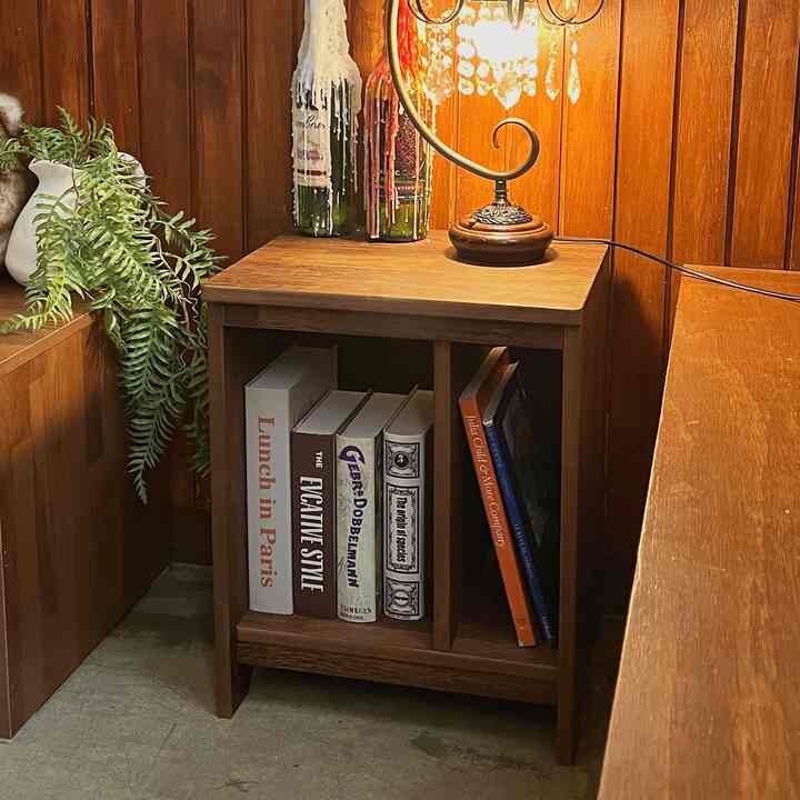 VERDE ゴムの木 サイドテーブル 収納付き［2色］