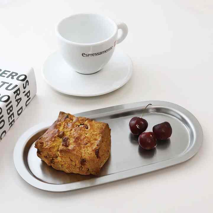 ステンレス 楕円形 プレート つや消し 24cm