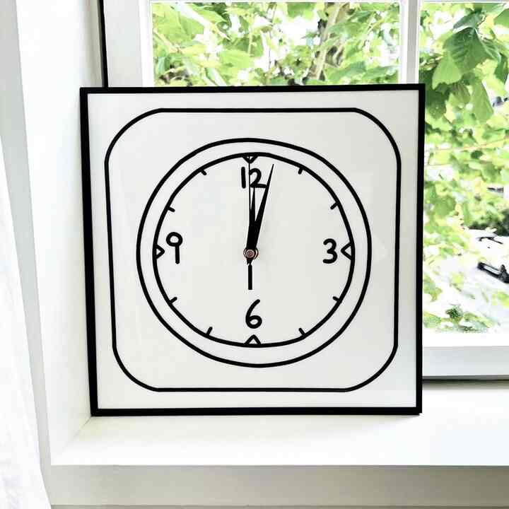 手書き 静音 壁掛け時計 30cm［5色］