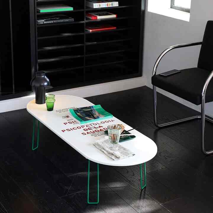 TYPOGRAPHY 楕円形 折りたたみローテーブル 120cm