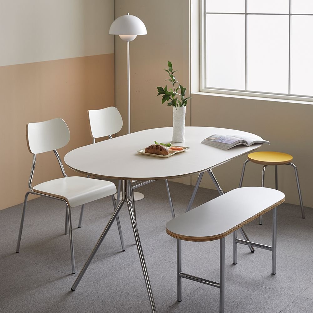 16piece MID-CENTURY ダイニングテーブル 楕円形 140cm［6色］ ブルー