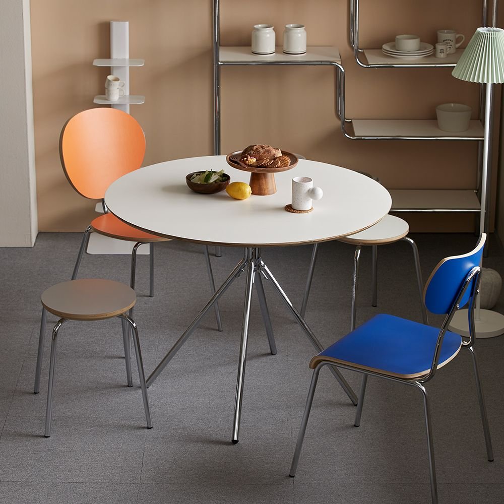 COMOCASA ARC 半楕円形 ダイニングテーブル 100cm［2色］ ブラウン