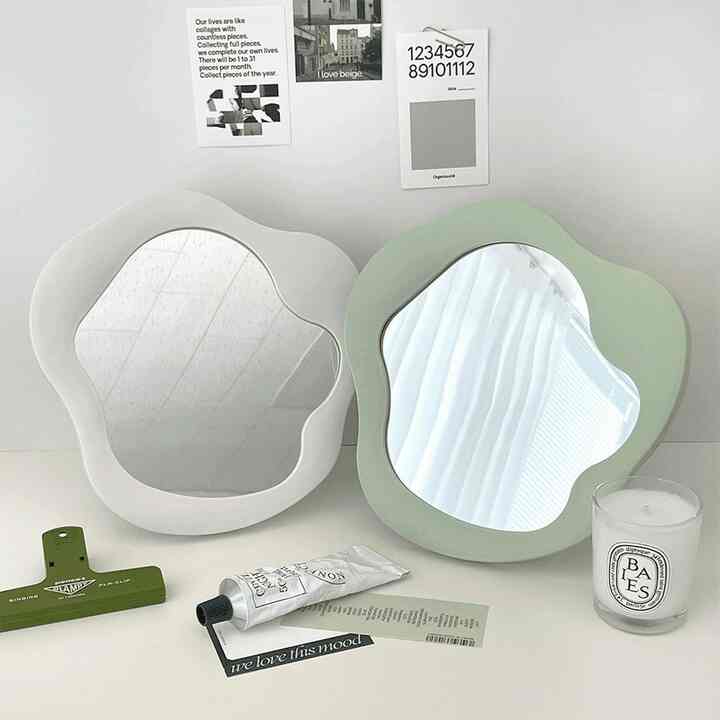 Cloudy ミラー 置き掛け兼用 ラウンド［4色］