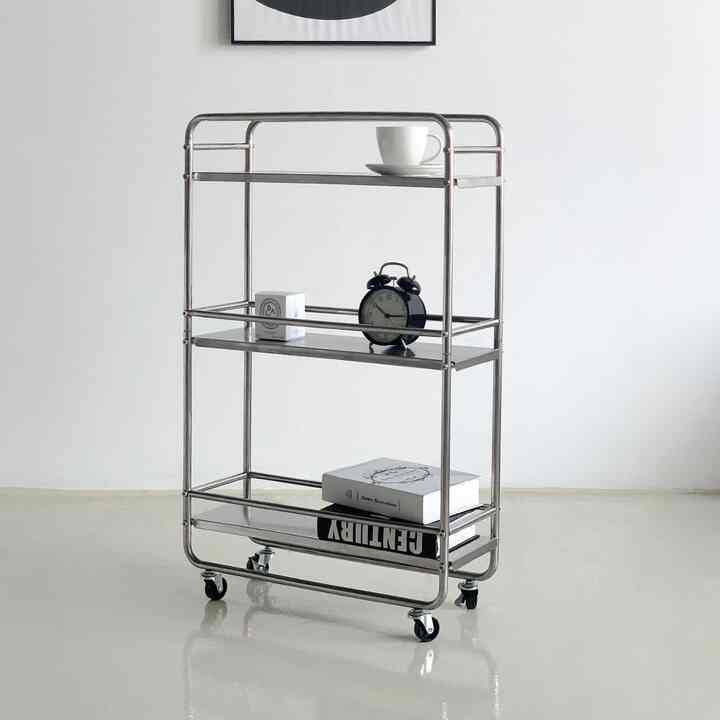 3段 ワイド ステンレス ワゴン