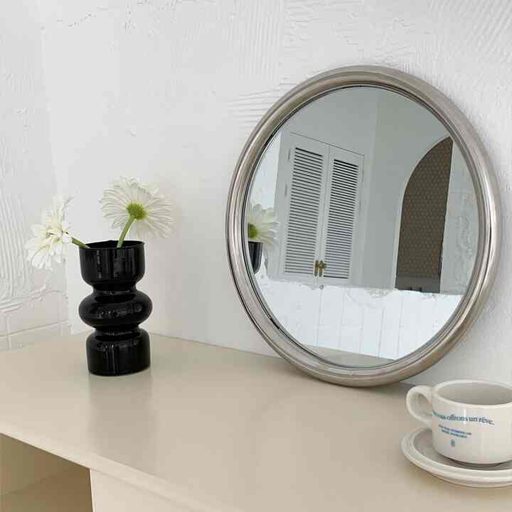 Donut シルバー ラウンド ミラー