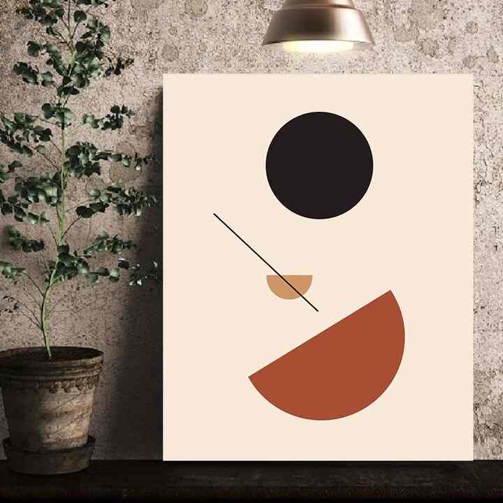 折りたたみテーブル 図形抽象画［2サイズ］