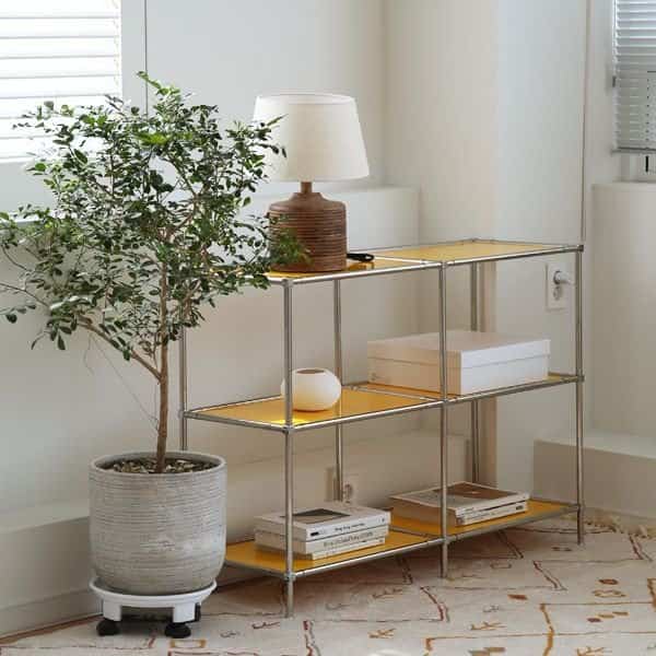 3段 2列 モジュール ガラス ラック 480［7色］