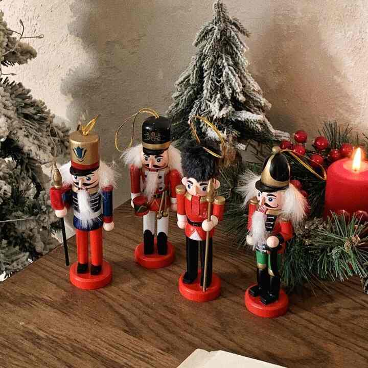 CHRISTMAS NUTCRACKER WOODEN DOLL 2P［2色］
