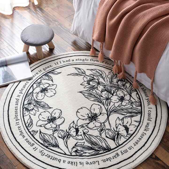 フラワー 円形 ラグ［3サイズ］
