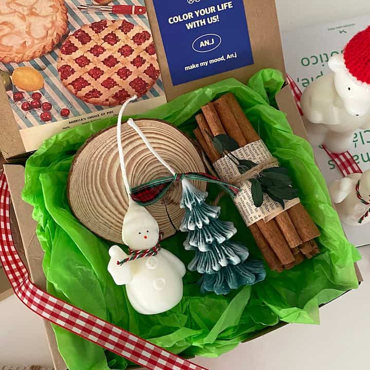 クリスマス スノーマン キャンドル 4点セット ギフトボックス