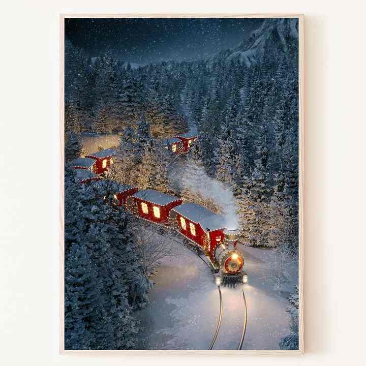 クリスマス 汽車 ポスター［6サイズ］