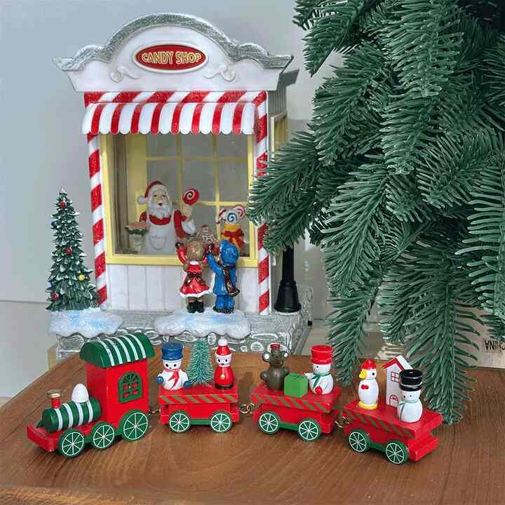 ウッド 汽車 クリスマス オブジェ