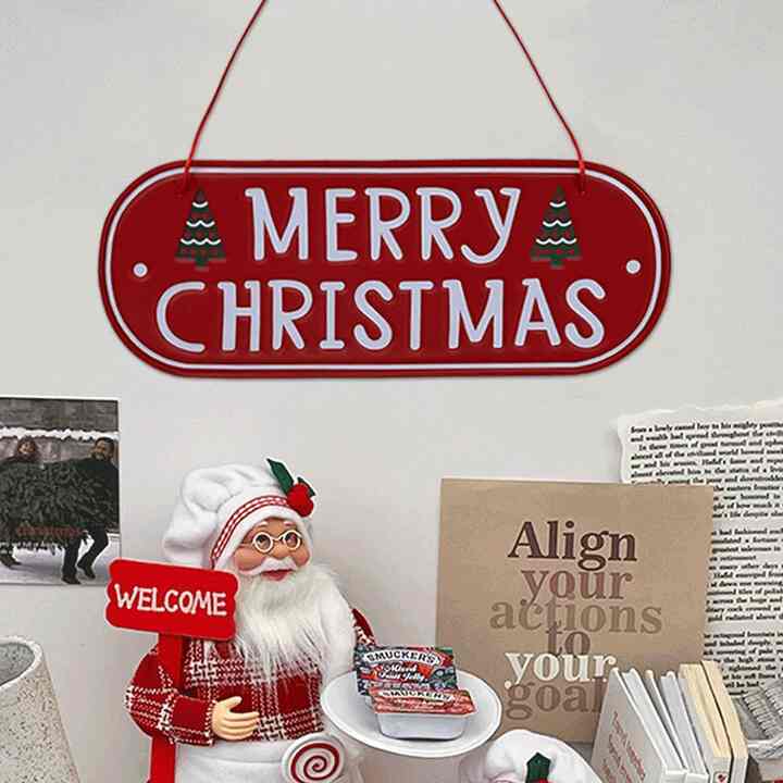 メリークリスマス スチール 飾り 壁掛け